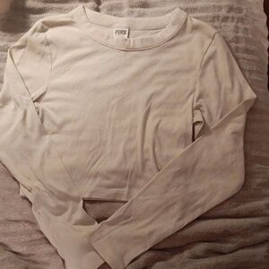 PINK Long Sleeve Crop Top